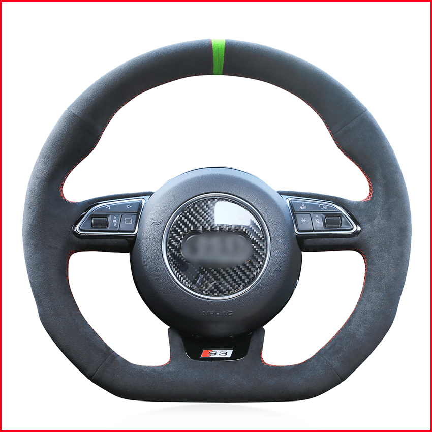 

Black Suede DIY Car Steering Wheel Cover for Audi S1 8X S3 8V Sportback S4 B8 Avant S5 8T S6 C7 S7 G8 RS Q3 8U SQ5 8R