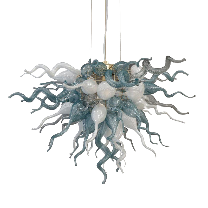 

Modern Living Room Decorating Lamp Blown Murano Glass Chandelier Green and White led chandeliers lighting fixture