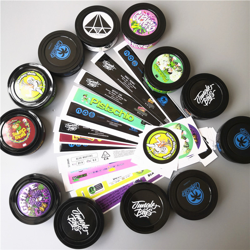 

mix Jungle Boys Tin 73.3*24mm Cali pressitin tuna Tin Candry HerbTin Clear Peel Off Lid black Cover Smell proo2