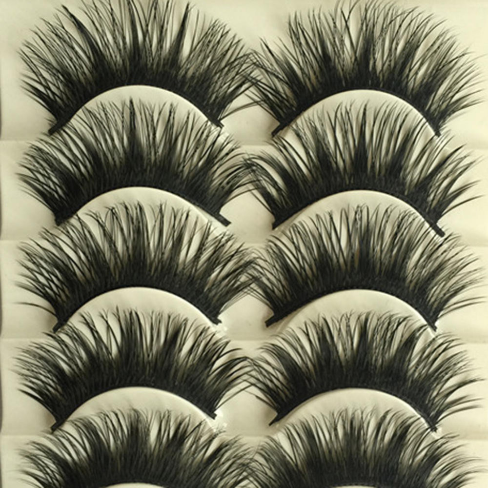 

5 Pairs Natural Fake Eye Lashes Extra Long Thick Cross False Eyelashes Handmade Natural Long Individual Lashes