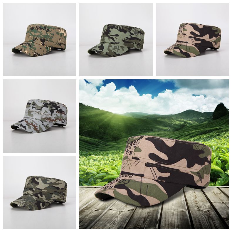 

Camouflage Sport Baseball Caps Sweat Uptake Breathable Unisex Ball Caps Flat Top Cap Camping Visor Sun Hat Outdoor Hats CCA11787 100pcs, As picture