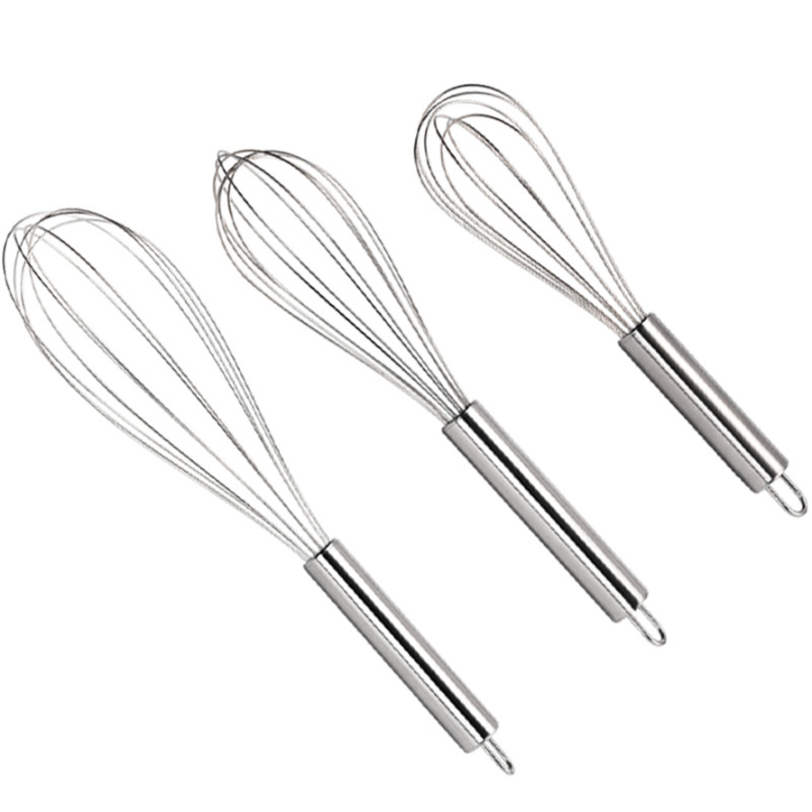 

8" 10" 12" Stainless Steel Egg Beater Hand Whisk Mixer Balloon Wire Whisk for Blending Whisking Beating Stirring Kitchen Tools JK1911