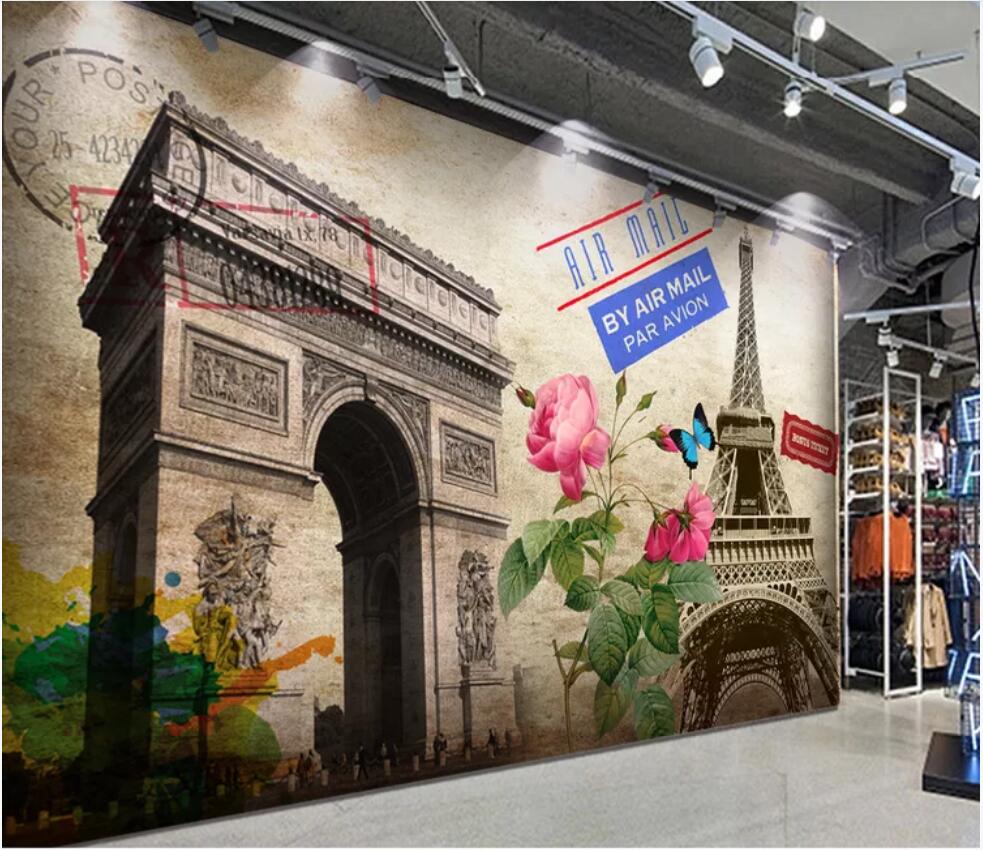 

3d wallpaper custom photo mural Nostalgic Arc de Triomphe European European and American oil painting home decor wall art pictures, Non-woven fabric