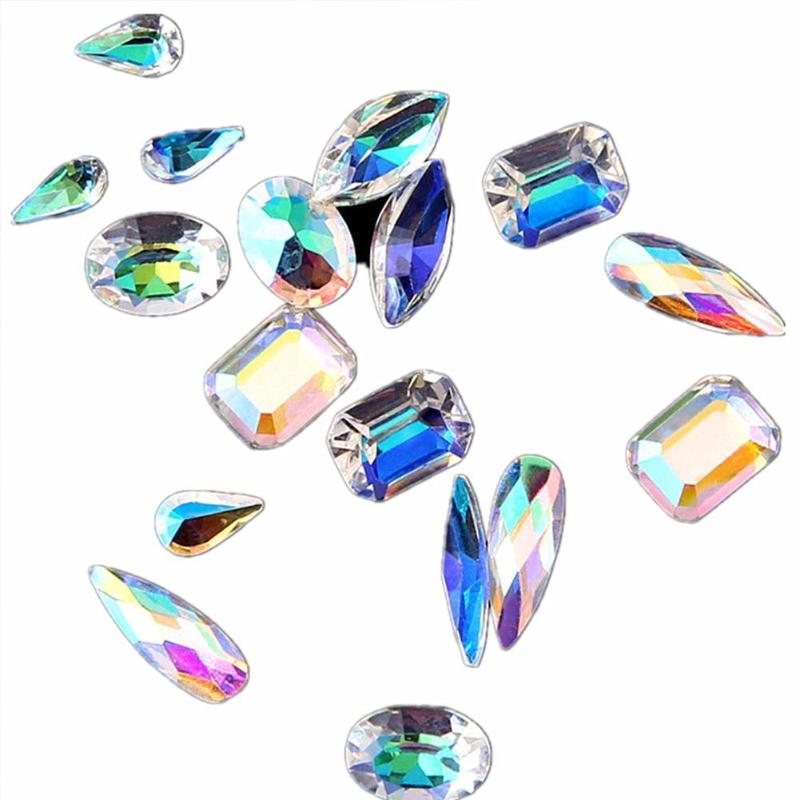 

2019 New Nail Rhinestones AB Diamond Marquise Water Gems 3D Shape Decorations Drop Nail Glitter Accessories Oval Glass Art Z0B9
