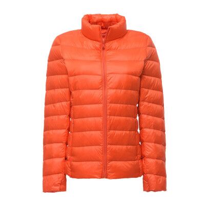 

Wholesale new Winter Jacket Women Ultralight Down Coat Women's White Duck Down Content 90% Collar Winter Coat Color 13 Size S-3XL, Orange