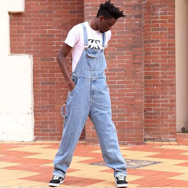 

Hot 2020 Men's Denim Bibs Japanese Retro Men's Denim Bib Pants Loose One Piece Trousers Retro Overalls, Nostalgic