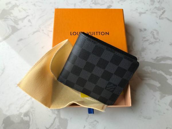 

2019 new bag Free shipping billfold High quality Plaid pattern women wallet men pures high-end luxury wallet with box7, Box