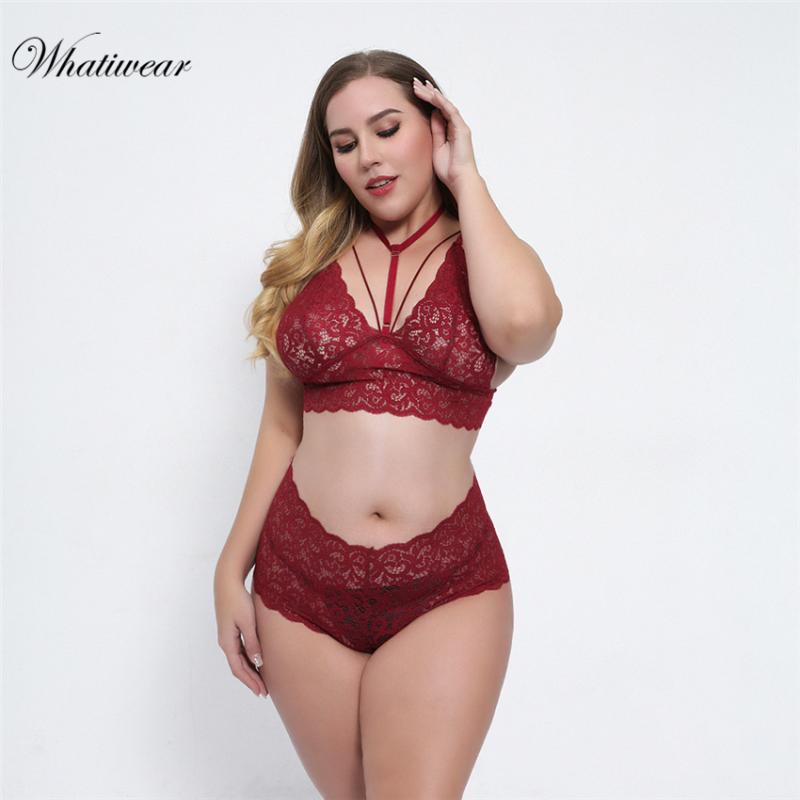 

Sexy Lace Halter Full Cup Women Underwear Set Seamless Embroidery Plus Size Sexy lingerie Bra Set Women Bra and Panty, Green