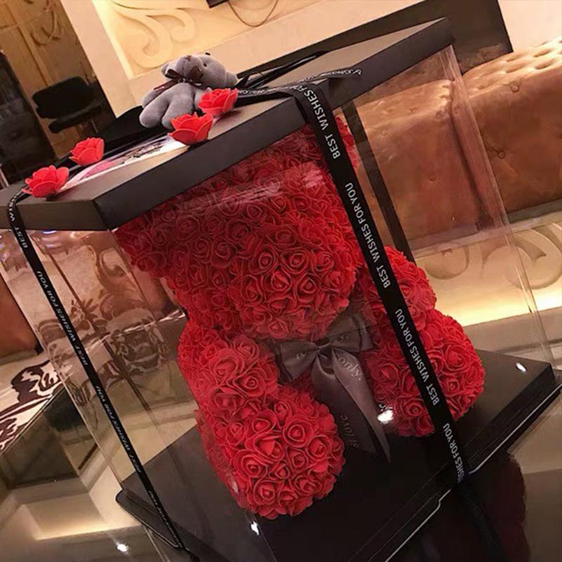 

Packing box of Teddy Bear of Rose Artificial Flowers PE Rose Bear for Women Valentines Wedding Christmas Gift Box Home Decor