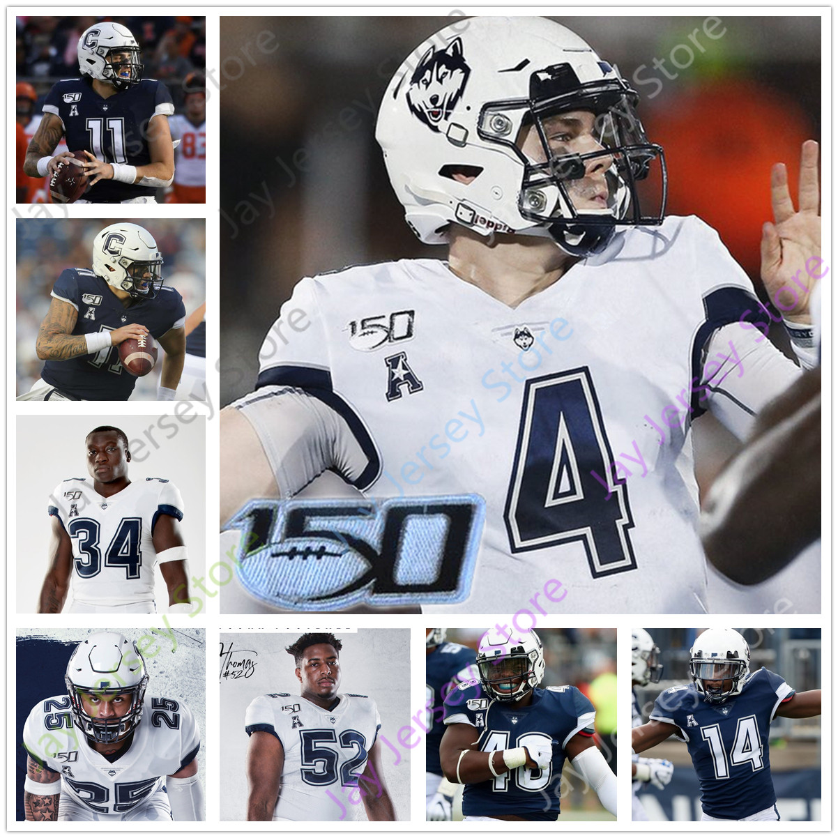 

Custom UConn Huskies Football Jersey College 1 Art Thompkins 83 Ardell Brown 88 Matt Drayton 12 Mike Beaudry 41 D.J. Morgan, No extra patch