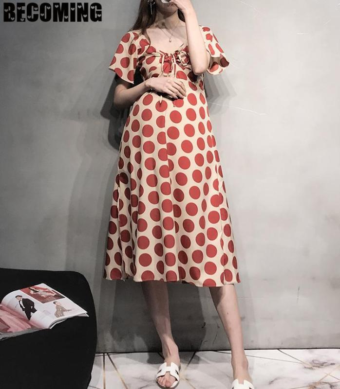 

Big Size Maternity Dress Pregnant Summer Dress Pregnancy Clothes Maternity Pregnent Clothes Plus Size Shirt, Red