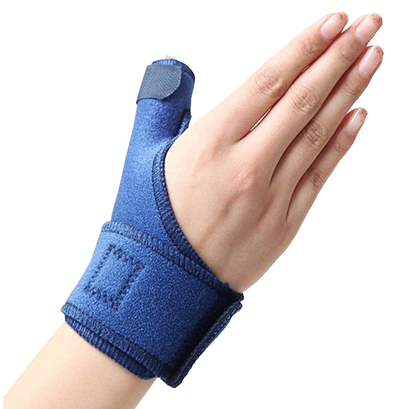 

1Pcs Thumb Sprain Protective Wrist Support Wraps Tendon Sheath Fracture Fixed Mouse Finger Correction Sports Right, Blue right
