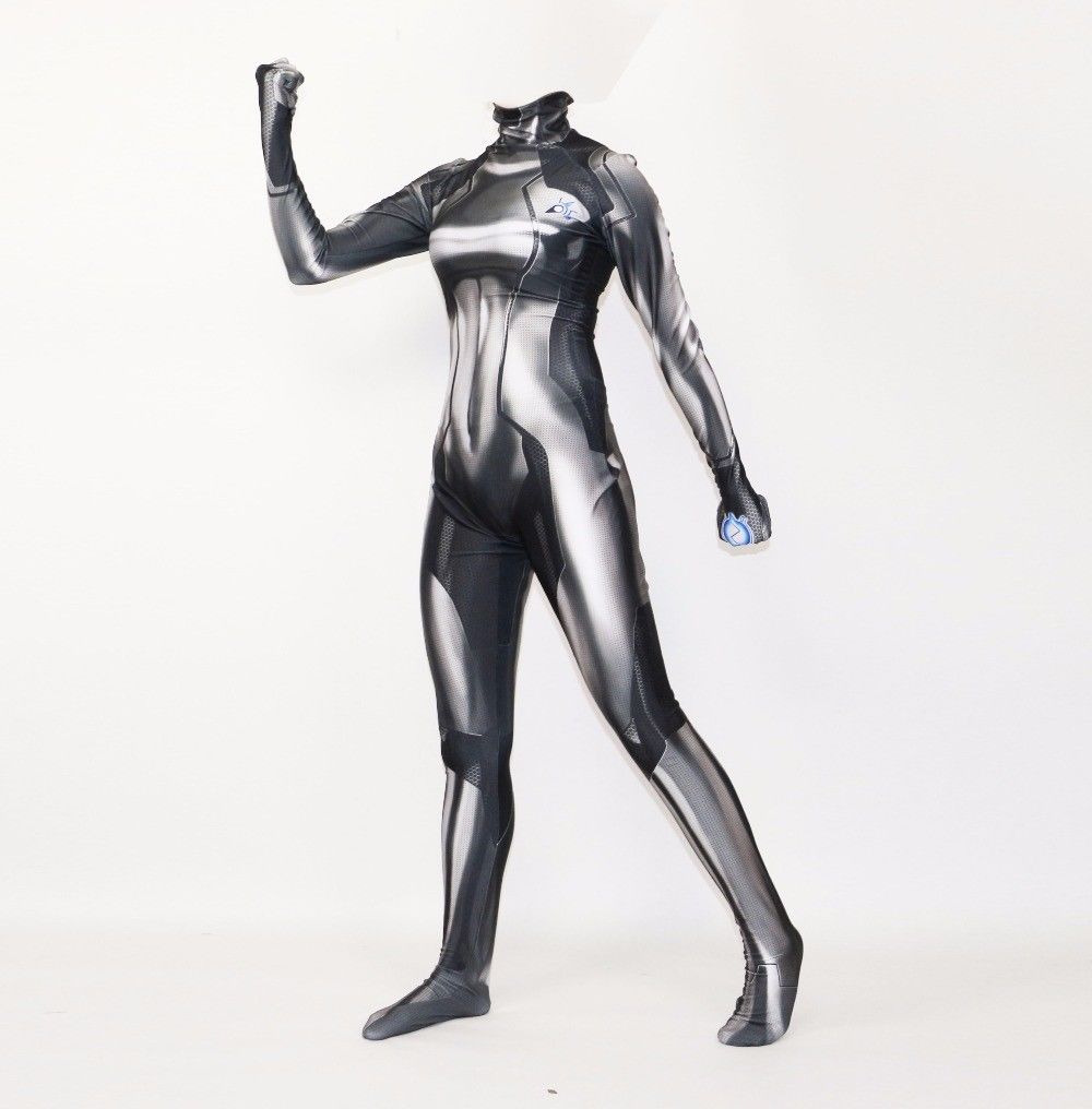 

Women Girl Cosplay Costume Halloween Evangelion Samus Zero 3D Lycar Spandex EVA High Quality Zentai Bodysuit Sexy Catsuit Jumpsuit, Black