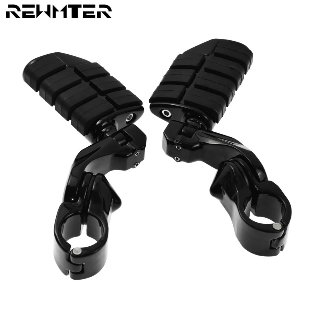 

Motorcycle Adjustable Short Highway Footrest Footpeg Black Foot Pegs Pedal For For Touring Road King