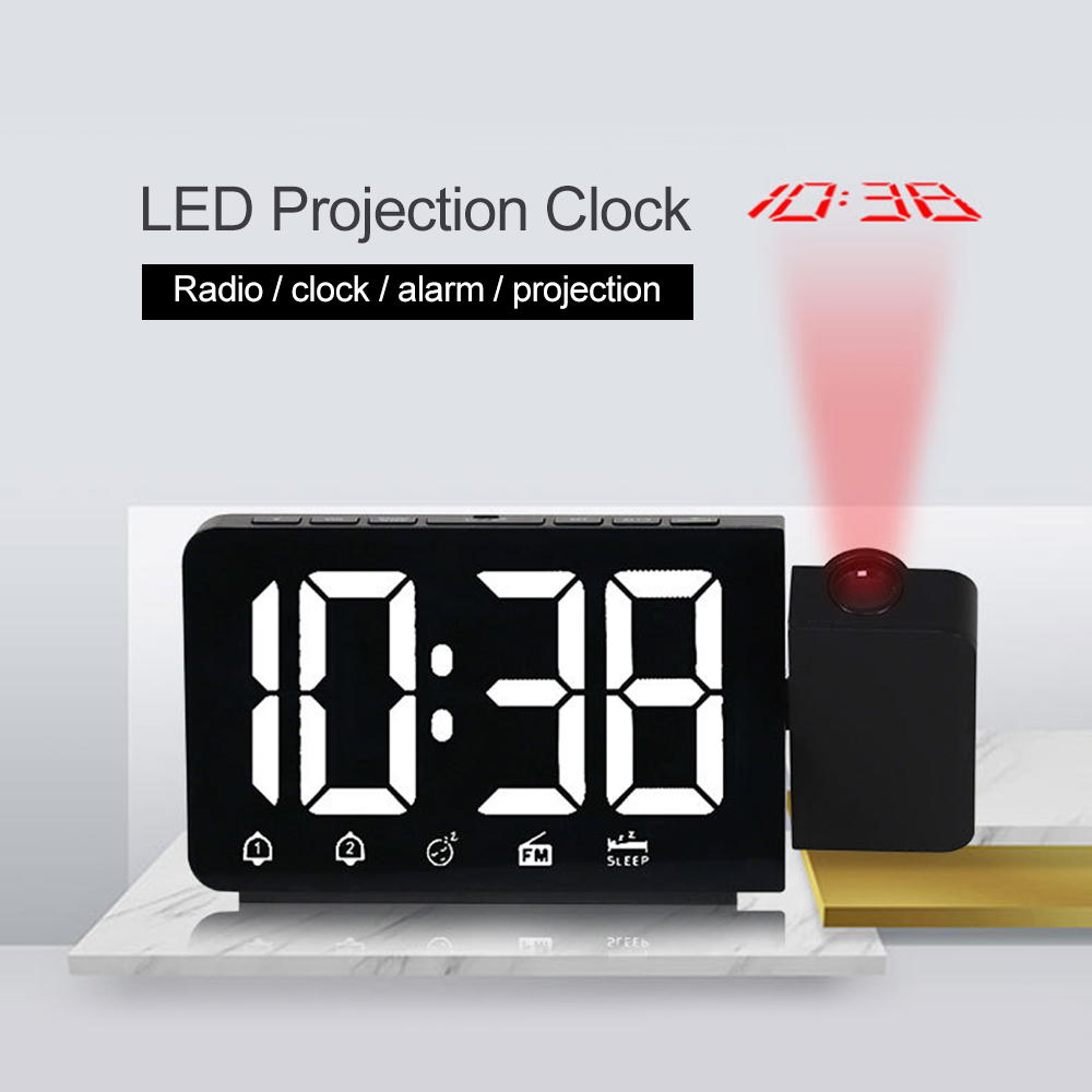 

2019 New Projection LED Radio Alarm Clock Multifunctional Snooze Wake-up FM Desk Alarm Clock USB Charge Support For Home Decor