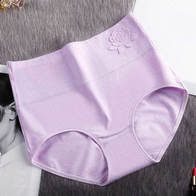 

VU165 Hot Sale Cotton High Waist Underwear Women Big Size  XL XXL Ladies Breathable Panties Briefs Intimates, Black