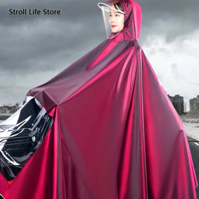 

Large Size Motorcycle Raincoat Long Body Rain Cover Coat Women Rain Poncho Thick Waterproof Suit Two Person Rainwear Gear