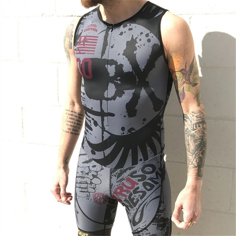 

Love The Pain Men Sleeveless Skinsuit Triathlon Cycling Jersey Clothes Go Pro Mtb Speedsuit Bicycle Tri Suit