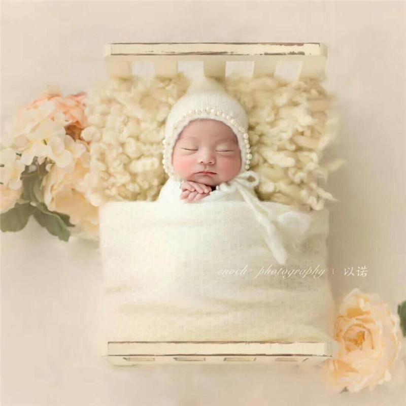 

Wool Curly felted blanket backdrop Photography props Newborn Fur blanket Wooden basket stuffer Fillers, Beige
