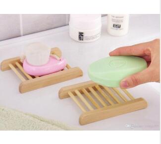 

100PCS Natural Bamboo Trays Wholesale Wooden Soap Dish Wooden Soap Tray Holder Rack Plate Box Container for Bath Shower Bathroom, Photo color