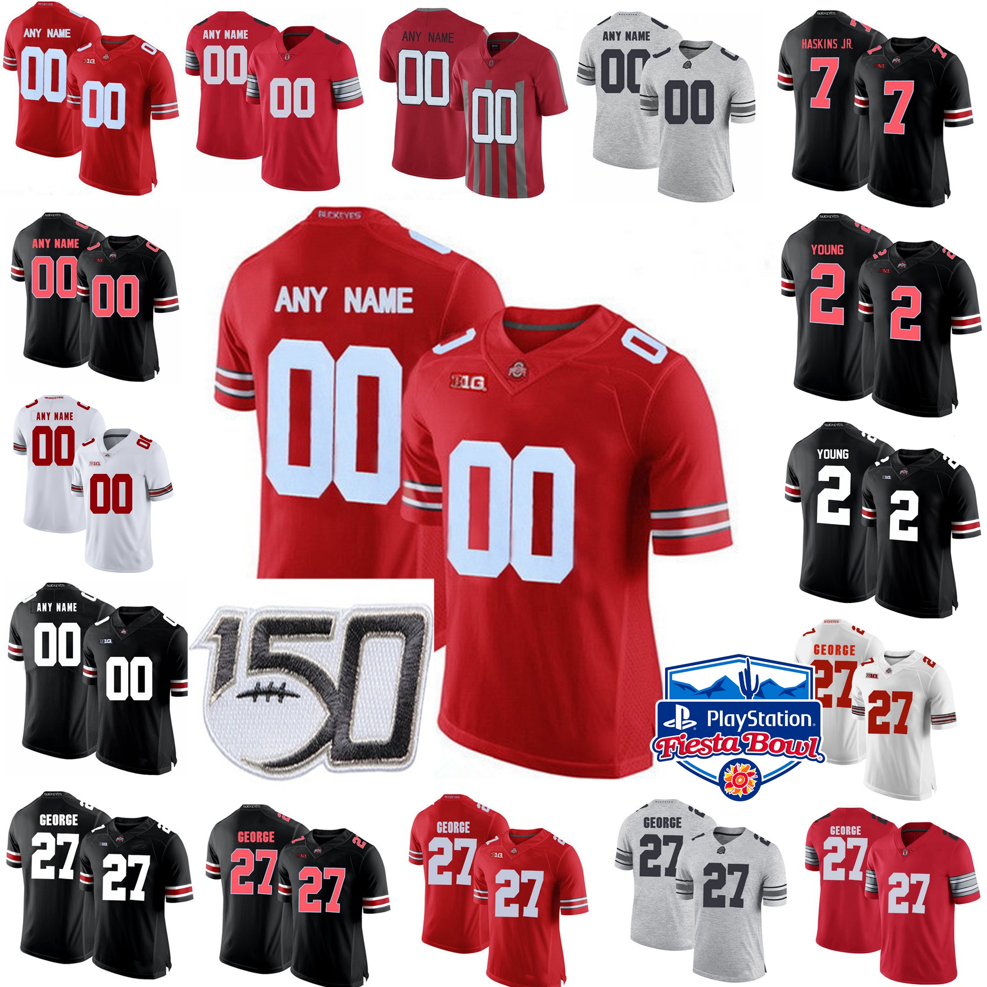 

150TH Ohio State Buckeyes College Football Jerseys Kids Youth CJ Saunders Jersey Jack Tatum Johnny Utah Chris Spielman Custom Stitched, Youth red stripe
