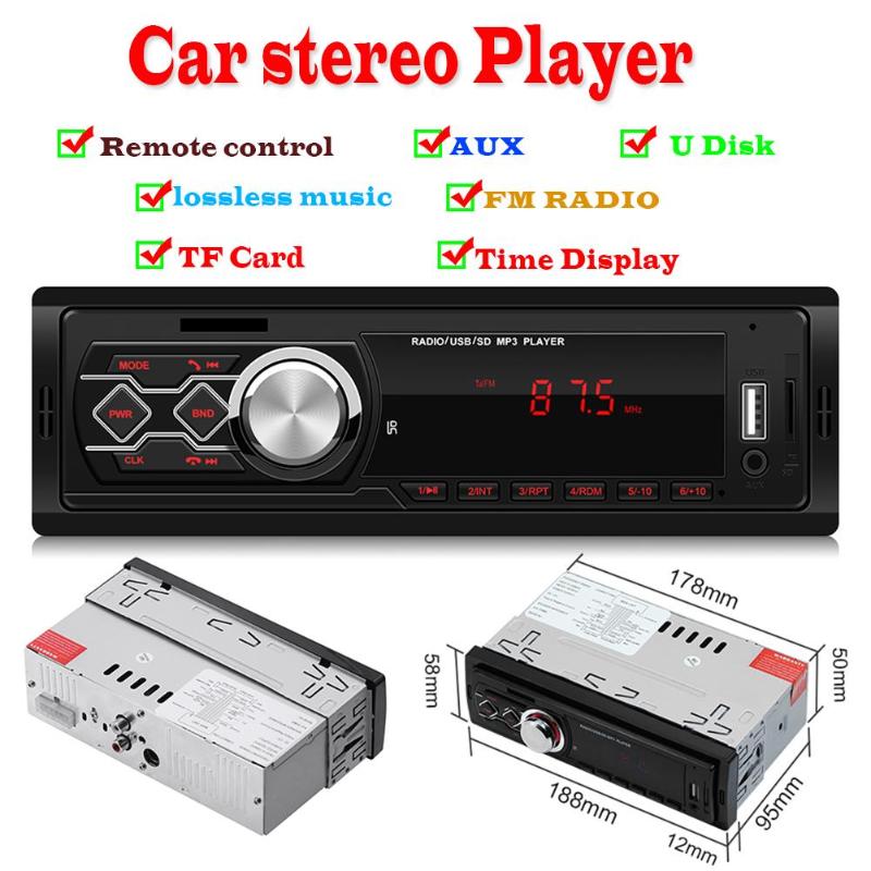 

VODOOL 1788E 12V Universal Car Radio Stereo MP3 Music Player 1Din In-Dash Autoradio FM AUX USB TF Card Car MP3 Multimedia Player