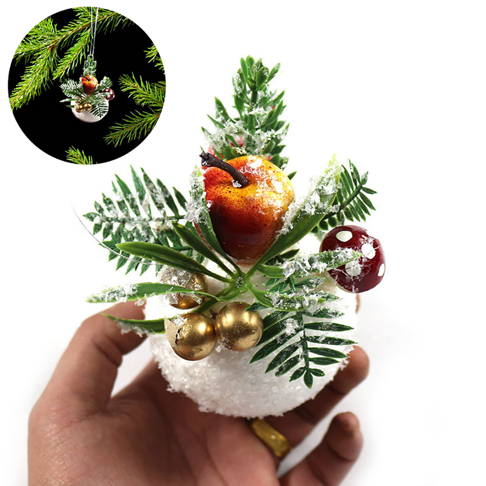 

1Pc Christmas Tree White Snowball Decoration Christmas Tree Ornament 2.8"Inches As Shown