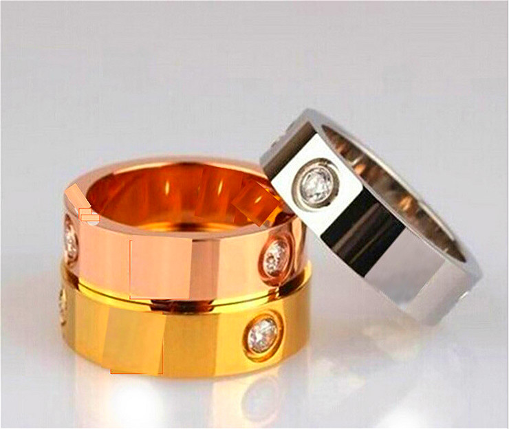 

2020 Hot Boutique 316L Love Titanium Steel Silver Rose Gold Love Ring Gold Ring for Lovers Couple Ring