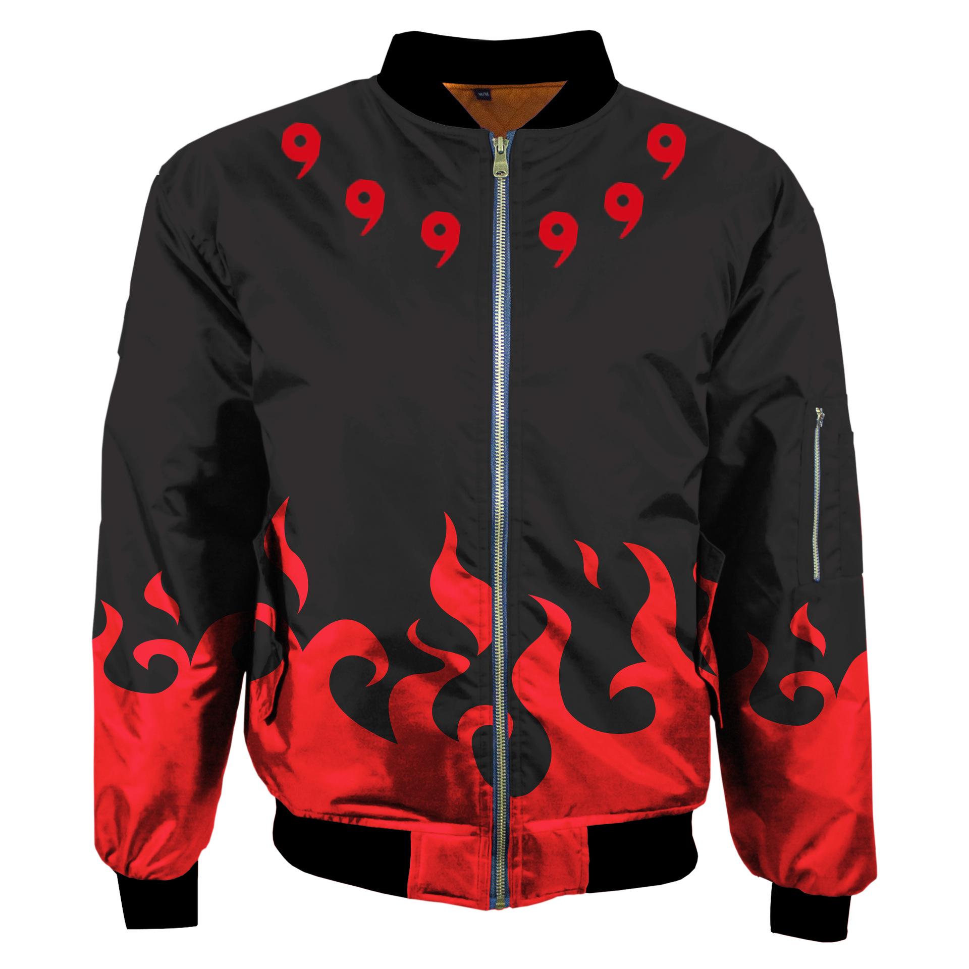 

New Sasuke Bomber Jacket Men Pilot 3d Naruto Thick Cotton Pilot Bomber Jacket Men Windbreaker Coat Men Plus Size -5XL