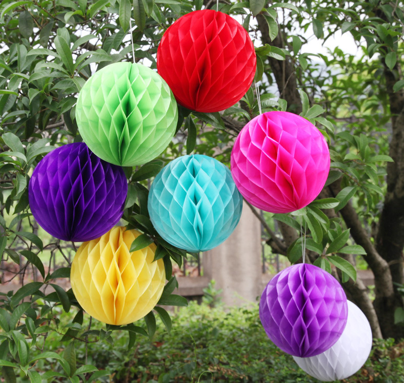 

10cm 4" Honeycomb Ball Flower Paper Lantern Babyshower Birthday Party Decoration Lampion Wedding Christmas Festive Supplies