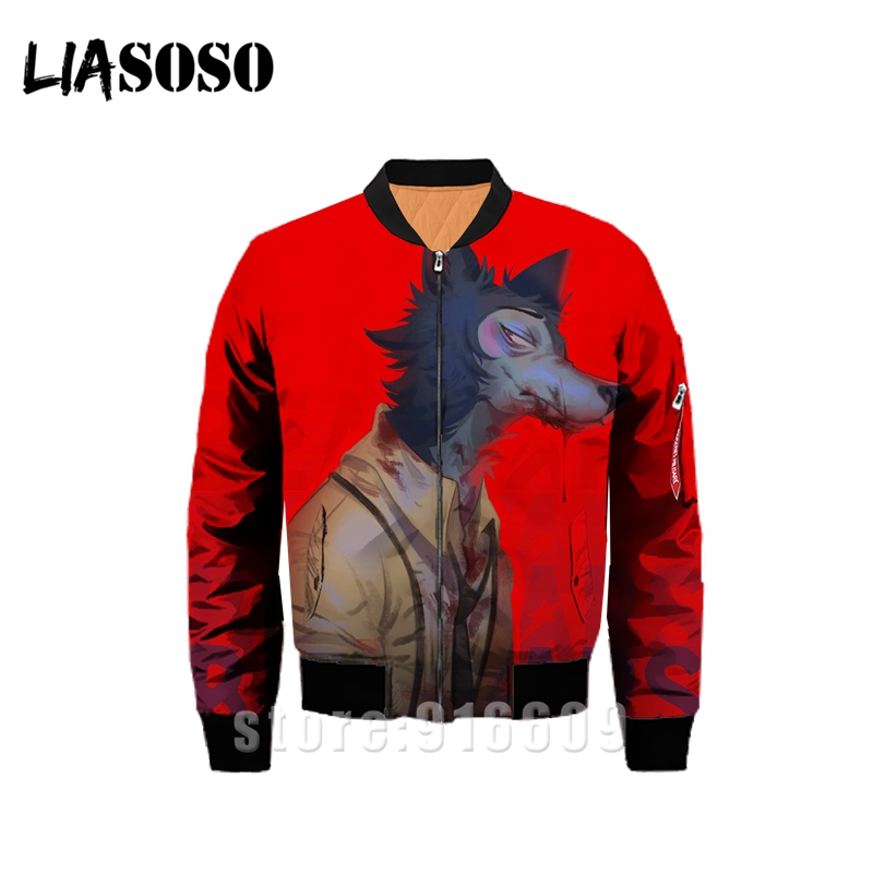 

3D Print Women Men Jacket Windbreaker Coat BEASTARS bluzy hoodie Anime sweatshirt erkek Harajuku hoodies sweat homme streetwear