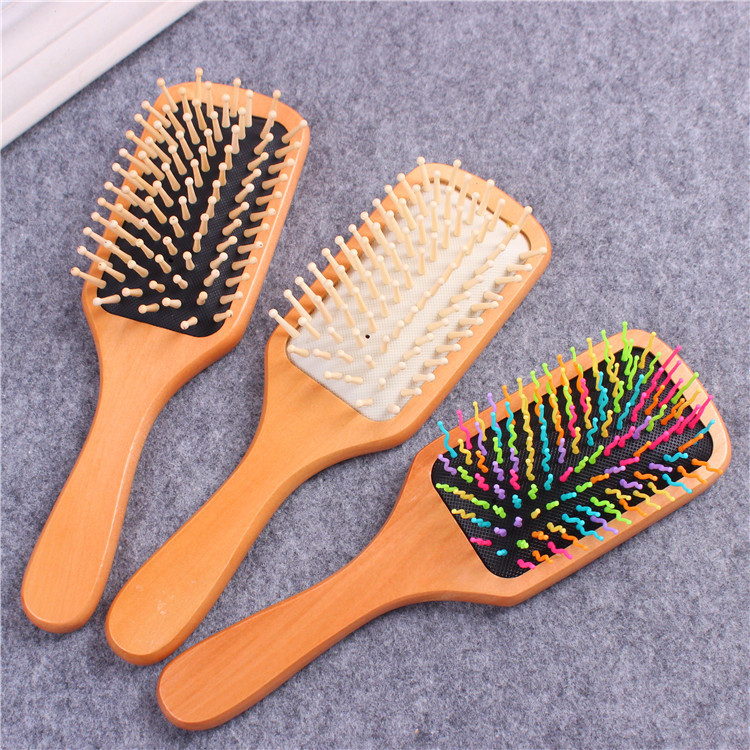 

Black White Detangling Massage Wooden Combs Paddle Hair Scalp Care Healthy Cushion Airbag Unisex Hairbrush Hairdressing Styling Tool