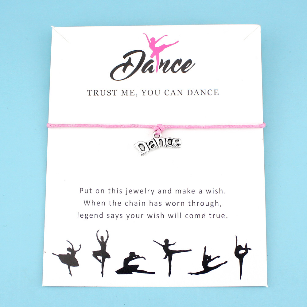 

Dance Key Eiffel Tower Love Charm Card Bracelets Pink Women Men Girl Boy Unisex Fashion Handmade Jewelry Gift Many Styles Choose