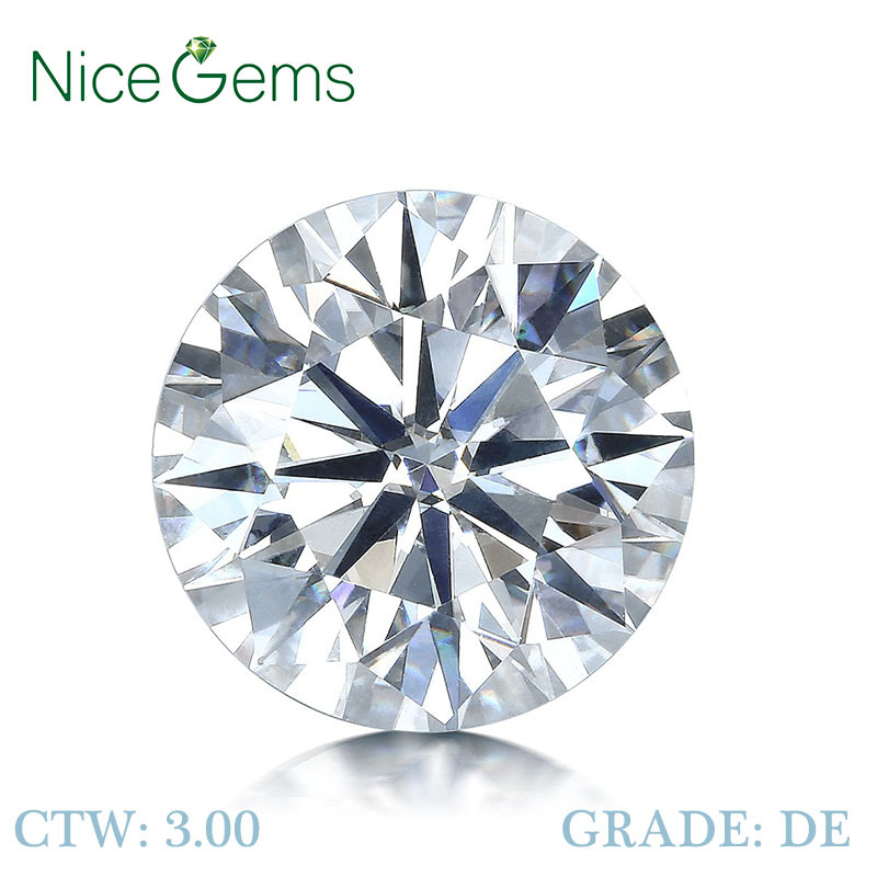 

NiceGems Moissanite 3CTW Hearts And Arrows Cut Round Colorless 9MM D Color Natural Look Diamond loose Gemstone VVS1 CJ191219