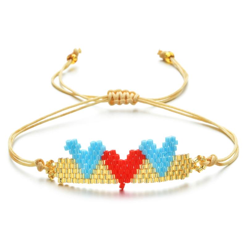 

Endless Story Bohemian Heart for couples Color Beads Warp Handmade Friendship Bracelet Adjustable Fashion Present