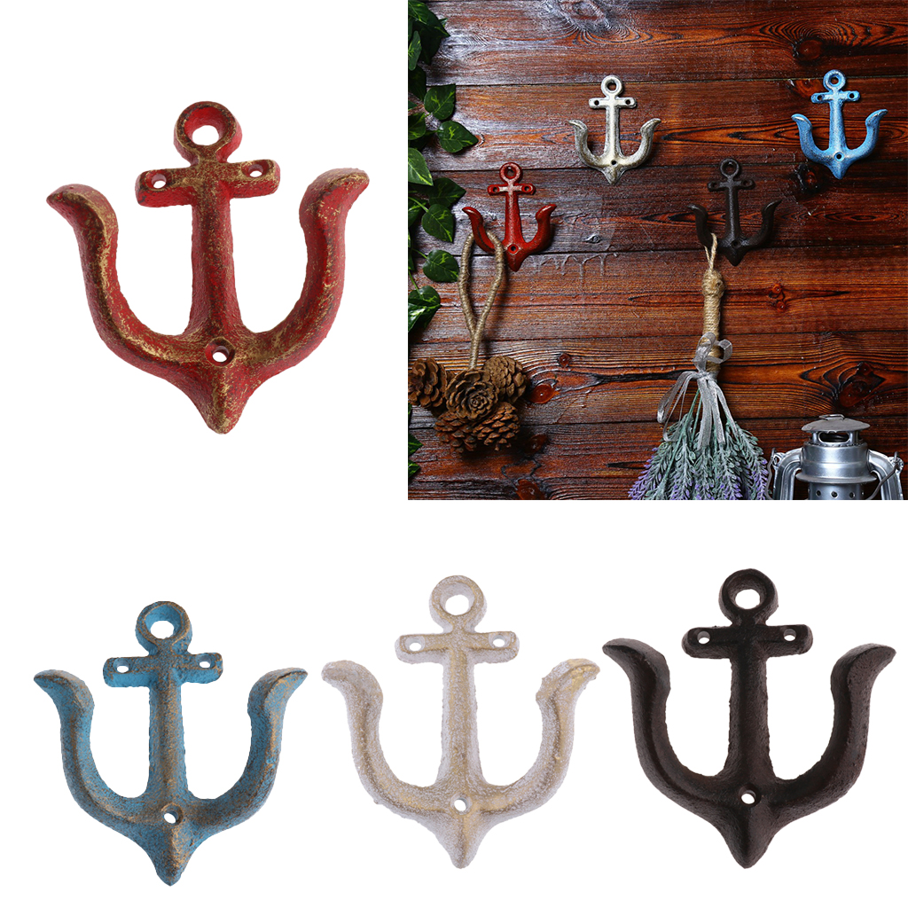 

Metal Anchor Hooks Wall Door Mounted Clothes Towel Hat Key Hanger
