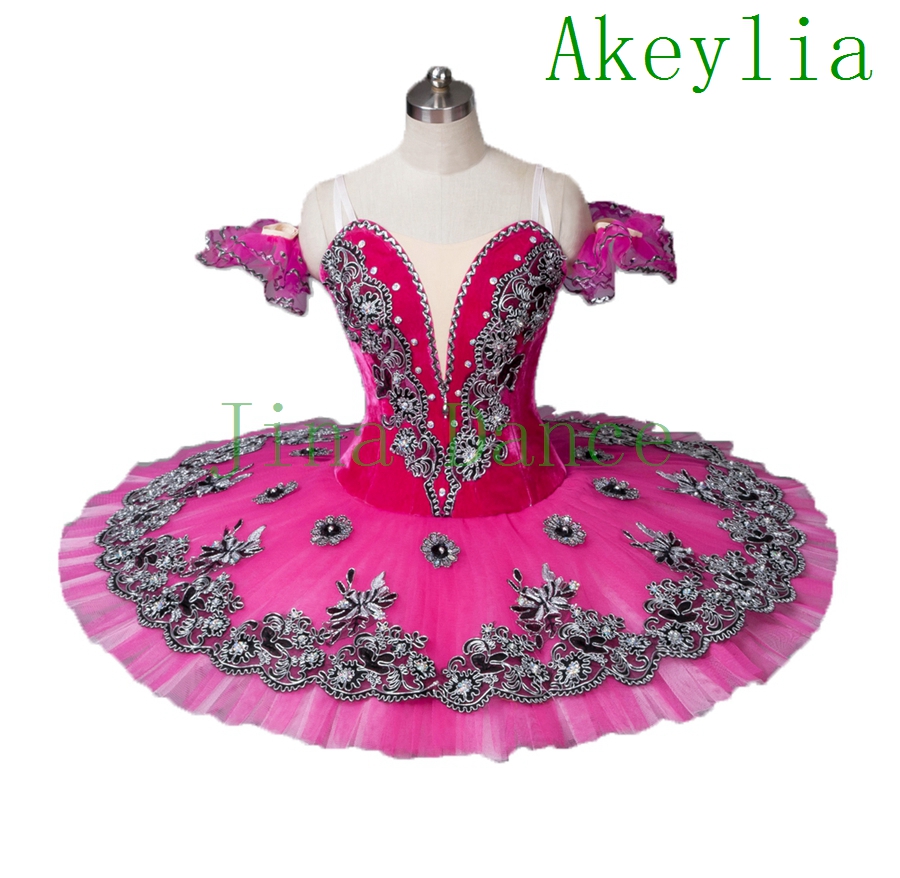 Dark pink Velvet Women Flower Fairy Professional Tutu green Pancake Costume Classical blue platter Tutu rose red girls and women