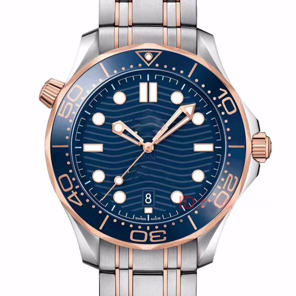 

Mens Mechanical Automatic Watches Rose Gold Stainless Steel Rubber Strap Designer Watch Professional Diver 300M Master NATO WristWatches, Make waterproof 50m