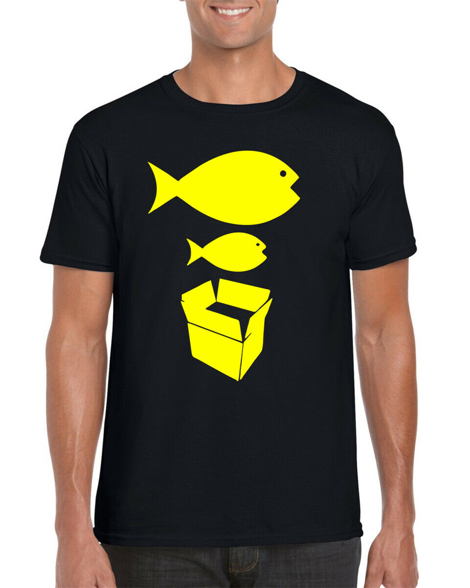 Big Fish Little Fish Boîte en carton T-shirt Party Tee Top drôle cadeau d/'anniversaire