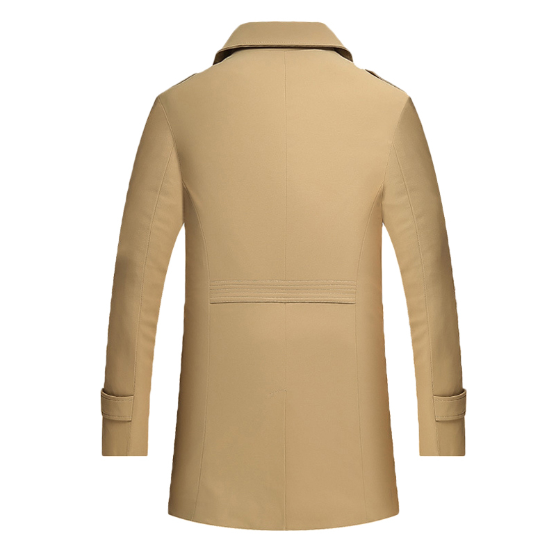 

Men's Thin Trench Coat 2020 Autumn New Business Fashion Lapel Long Jacket and Overcoat Male Brand Clothes Khaki Navy Black