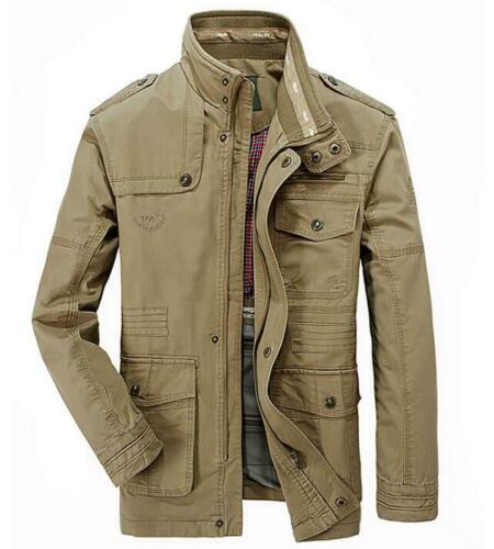 

Wholesale spring and autumn thin men's casual multi-pocket large size long jacket jacket, Army green