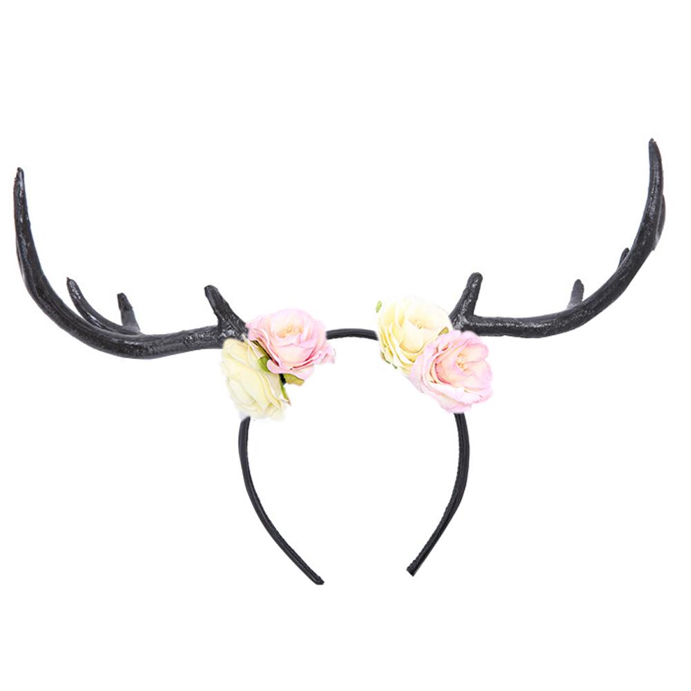 

Antlers Flower Head Hoop Mori Hair Hoop Women Floral Headband Christmas Hat Christmas Decorations Party Supplies