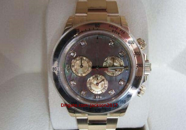 

Christmas gift High Quality Wristwatches mens watch 18k GOLD 116528 MOP DIAMOND DIAL GOLD