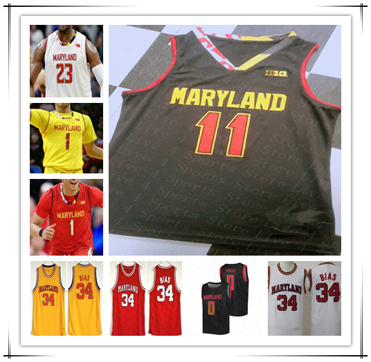 

NCAA Maryland Terrapins Basketball Jersey College Fatts Russell Eric Ayala Donta Scott Hakim Hart Qudus Wahab Julian Reese Len Bias Ian Martinez Xavier Green 4XL, Man retro red