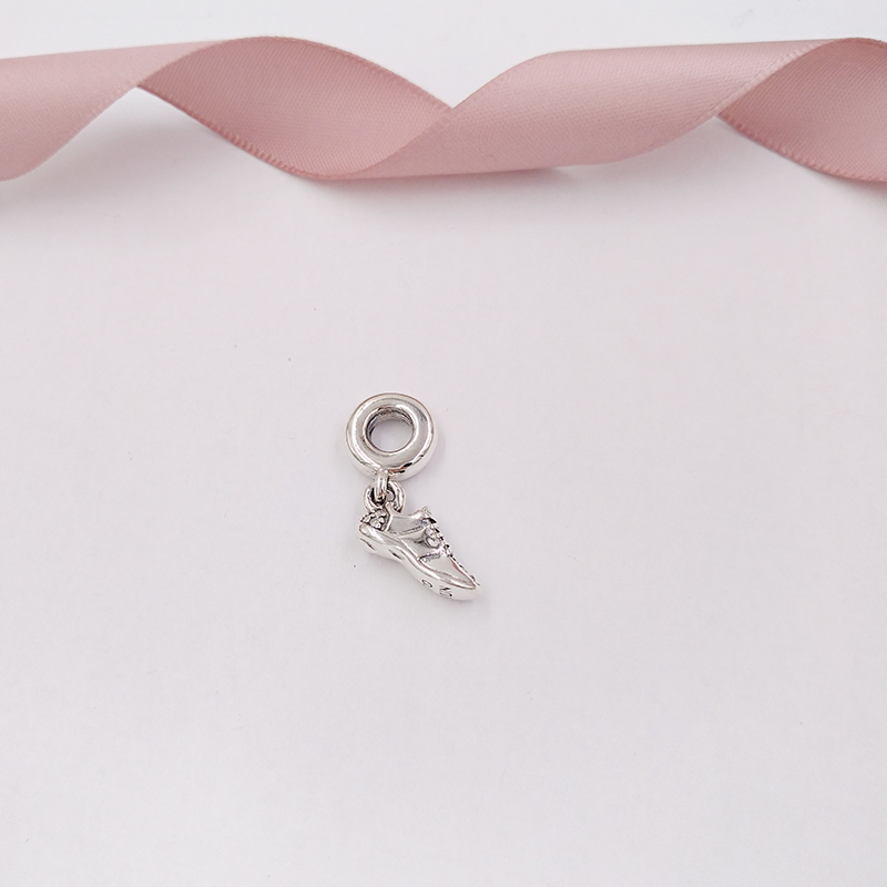 

Authentic 925 Sterling Silver Beads Running Shoe Dangle Charm, Clear Cz Charms Fits European Pandora Style Jewelry Bracelets & Necklace 7920