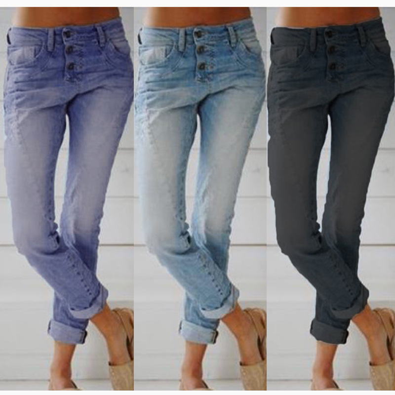 

Plus Size Women' Jeans Waterwash Slim Straight Pants, Black