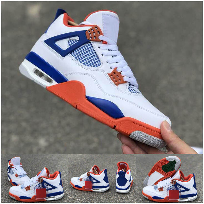 

New Jumpman 4 4s White Blue Red Outdoor Shoes Mens Outdoor Designer Trainers Sports Sneakers Size US 7-13, As shown