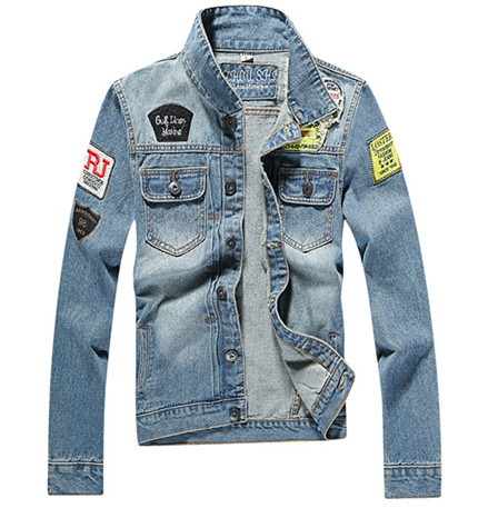fashion- Plus Size M-5XL 2018 Men's Denim Jacket high quality fashion Jeans Jackets Slim casual streetwear Vintage Mens jean clothing