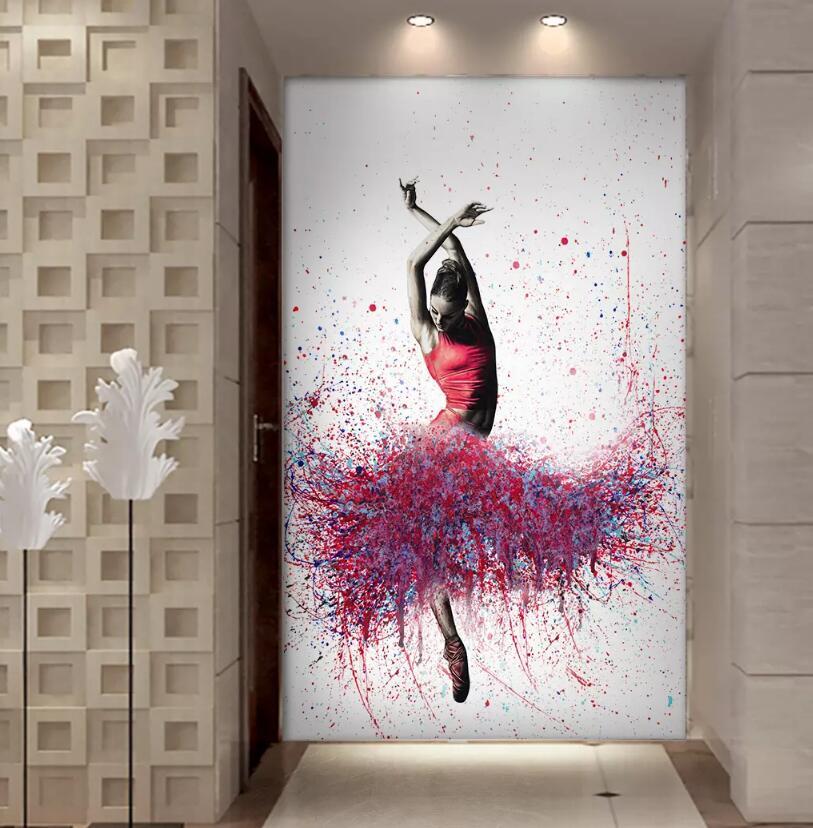 LEINWAND BILD BALLETT TÄNZERIN ABSTRAKT WAND BILDER KUNSTDRUCK TANZEN DEKO FRAU