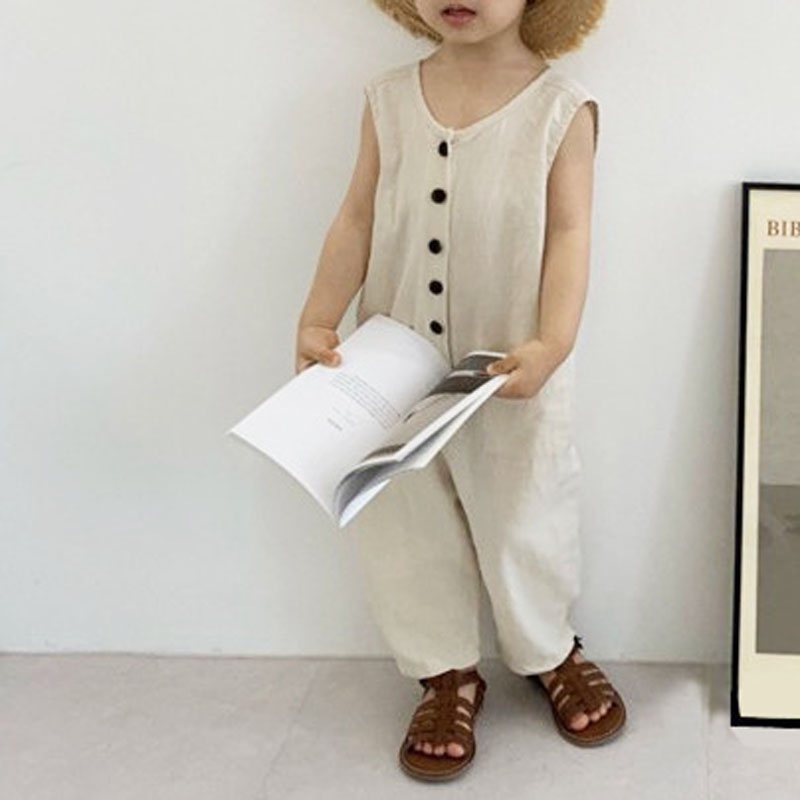 

summer kids overalls Korean girls jumpsuits sleeveless boys overalls fashion outfit for 2-7 years, Mx
